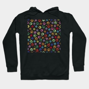 Doodle colorful paw print Hoodie